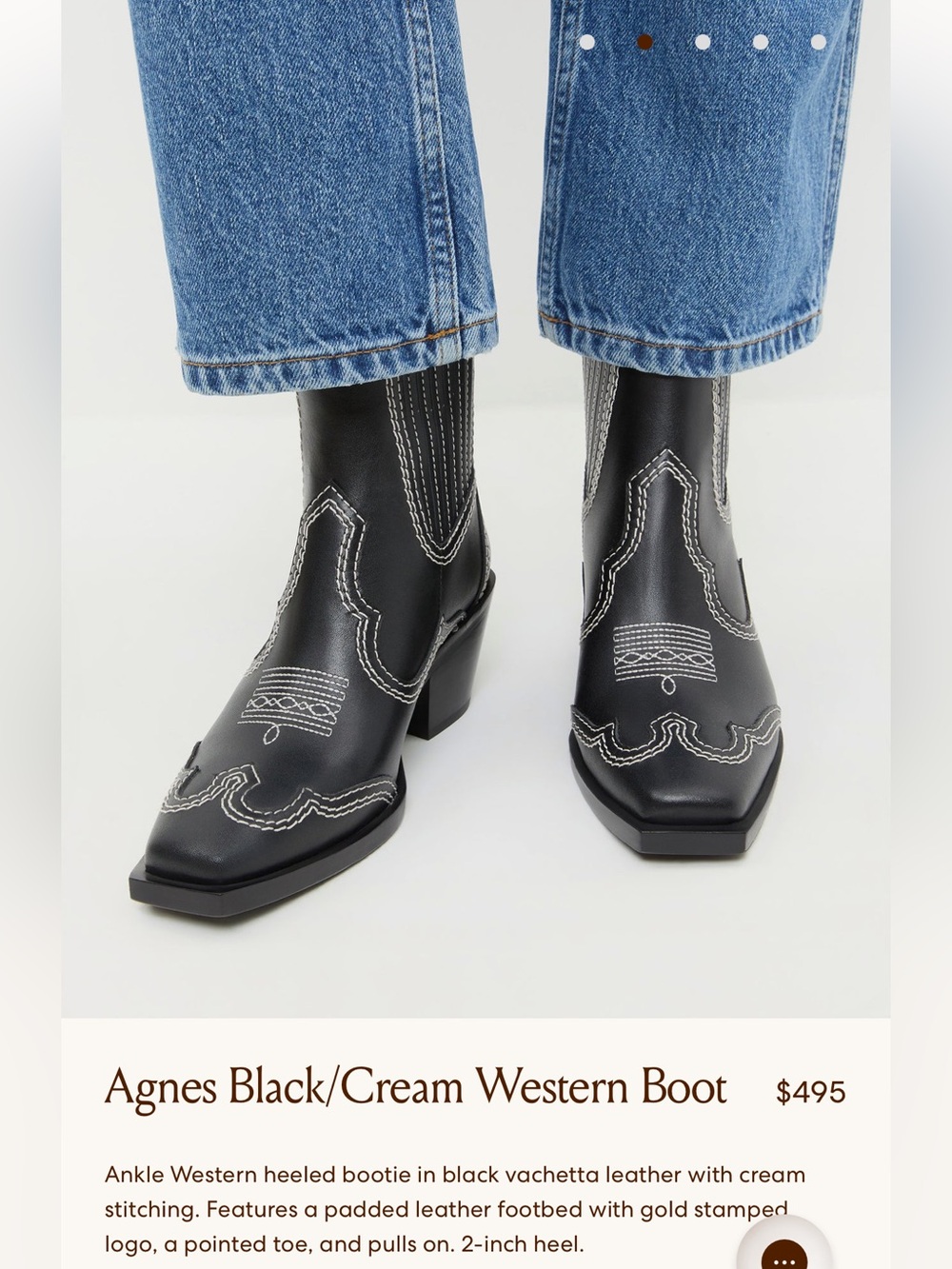Loeffler Randall Agnes Black/Cream Western Boot